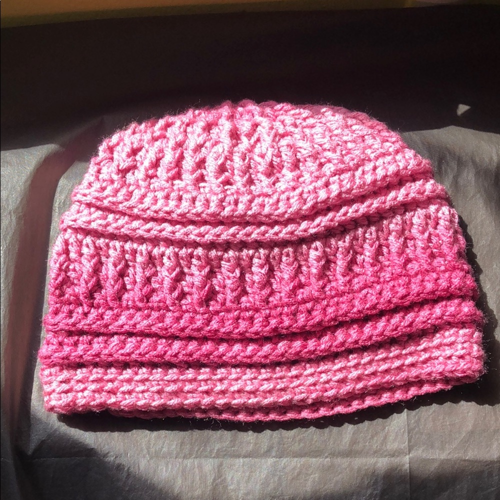 Vibrant Pink Crocheted Beanie Hat - Picture 3 of 8